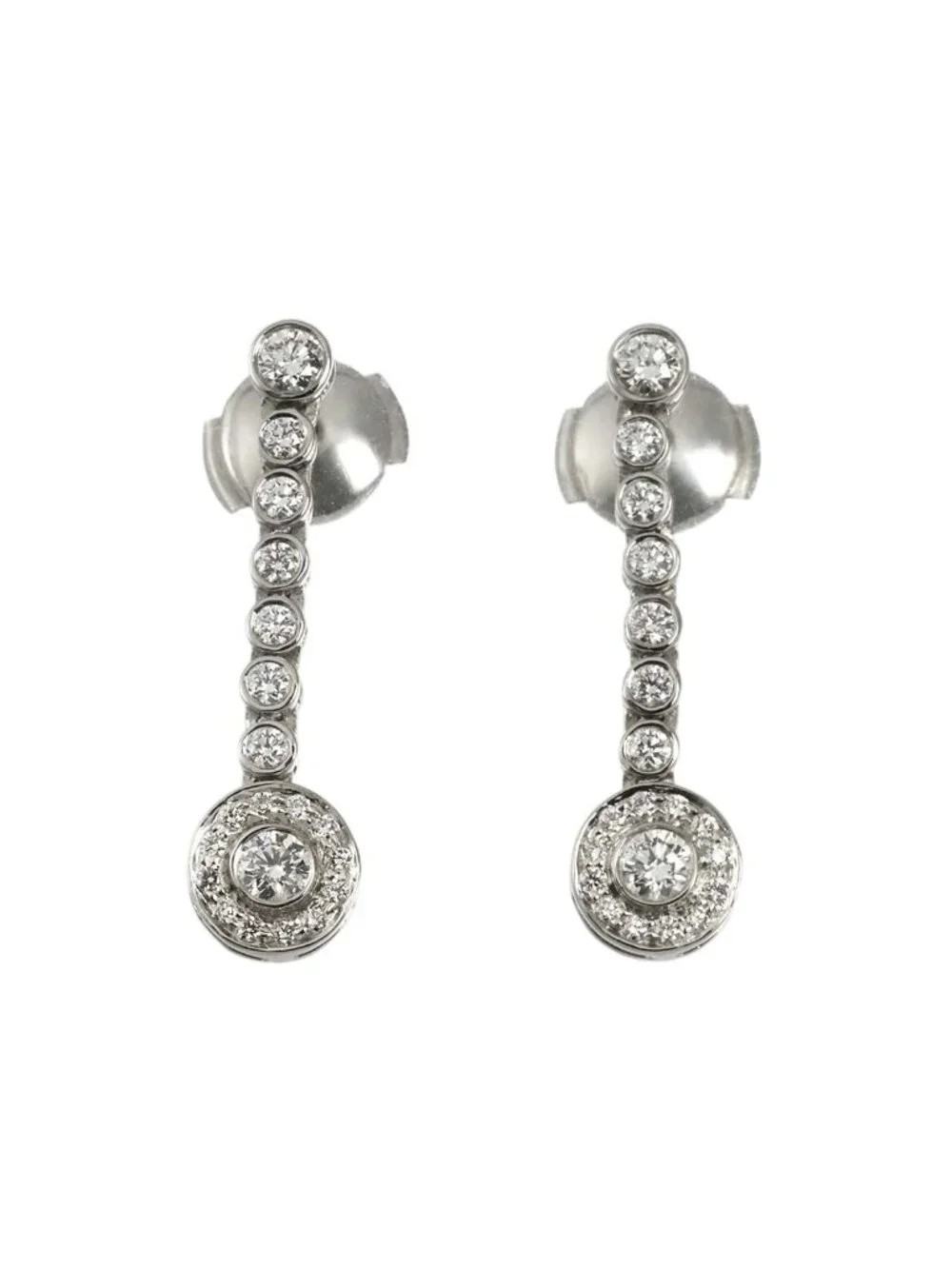 Tiffany & Co Jazz Graduated Diamond Earrings Pt Platinum Pierced